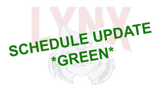 Green Schedule (1/25 - 1/29)