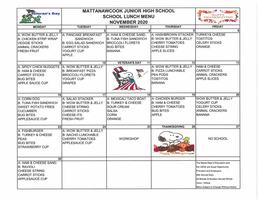 MJHS November Lunch Menu 2020