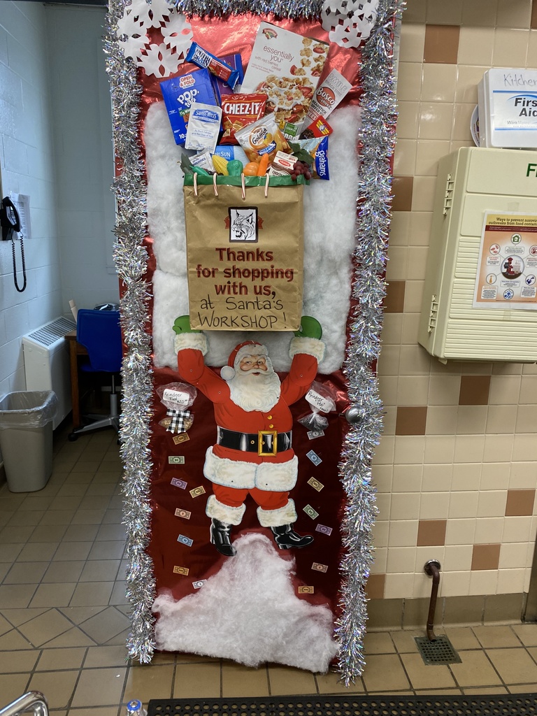Santa holding groceries